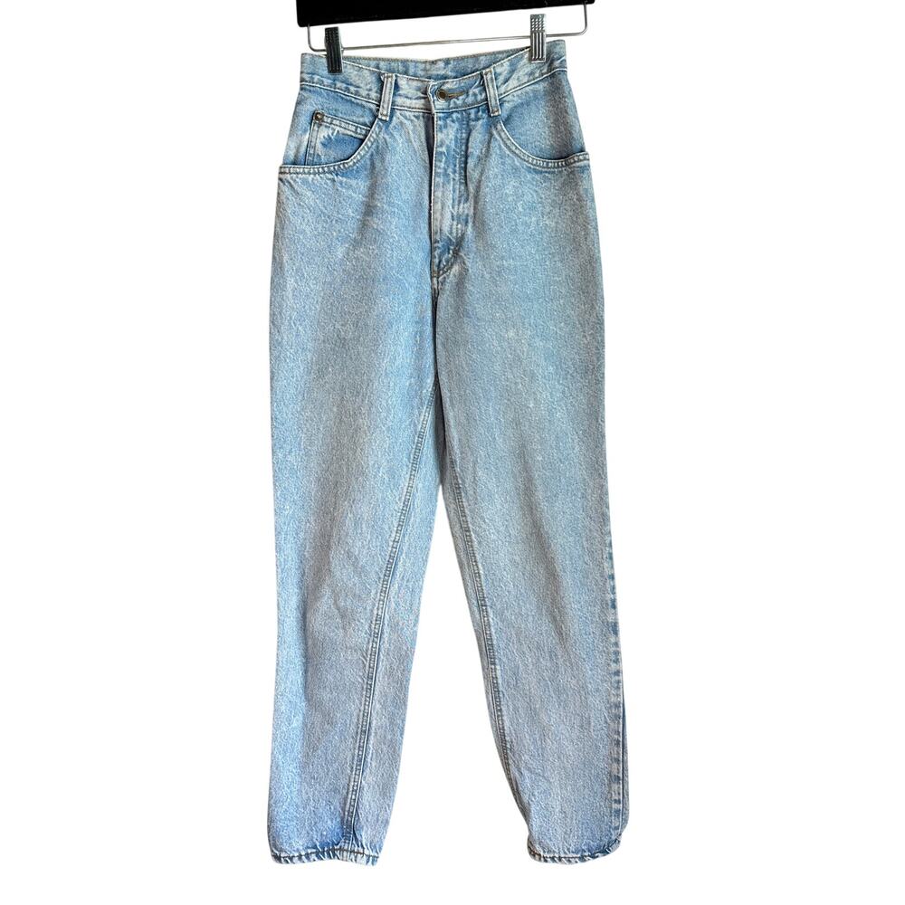 Vintage Whooz Blooz Jeans High Rise Tapered Mom Jeans Light Wash 5